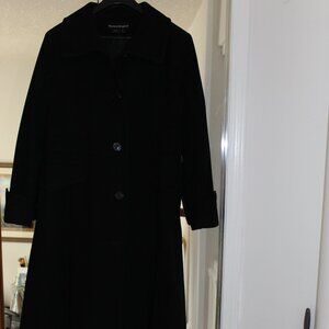 Bianca Nygard Fitted Flare Floor Length 80% Wool Women's Winter Coat Size Tall L